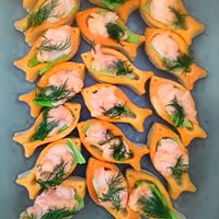 salmon pate in fish shaped savoury pasties 